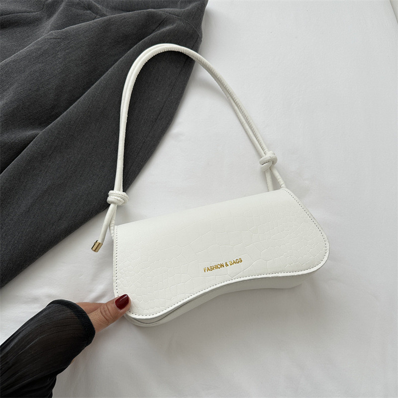 Жіноча сумка 3986 багет рептилія біла, фото 1
