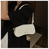 Жіноча сумка 3986 багет рептилія біла, фото 5