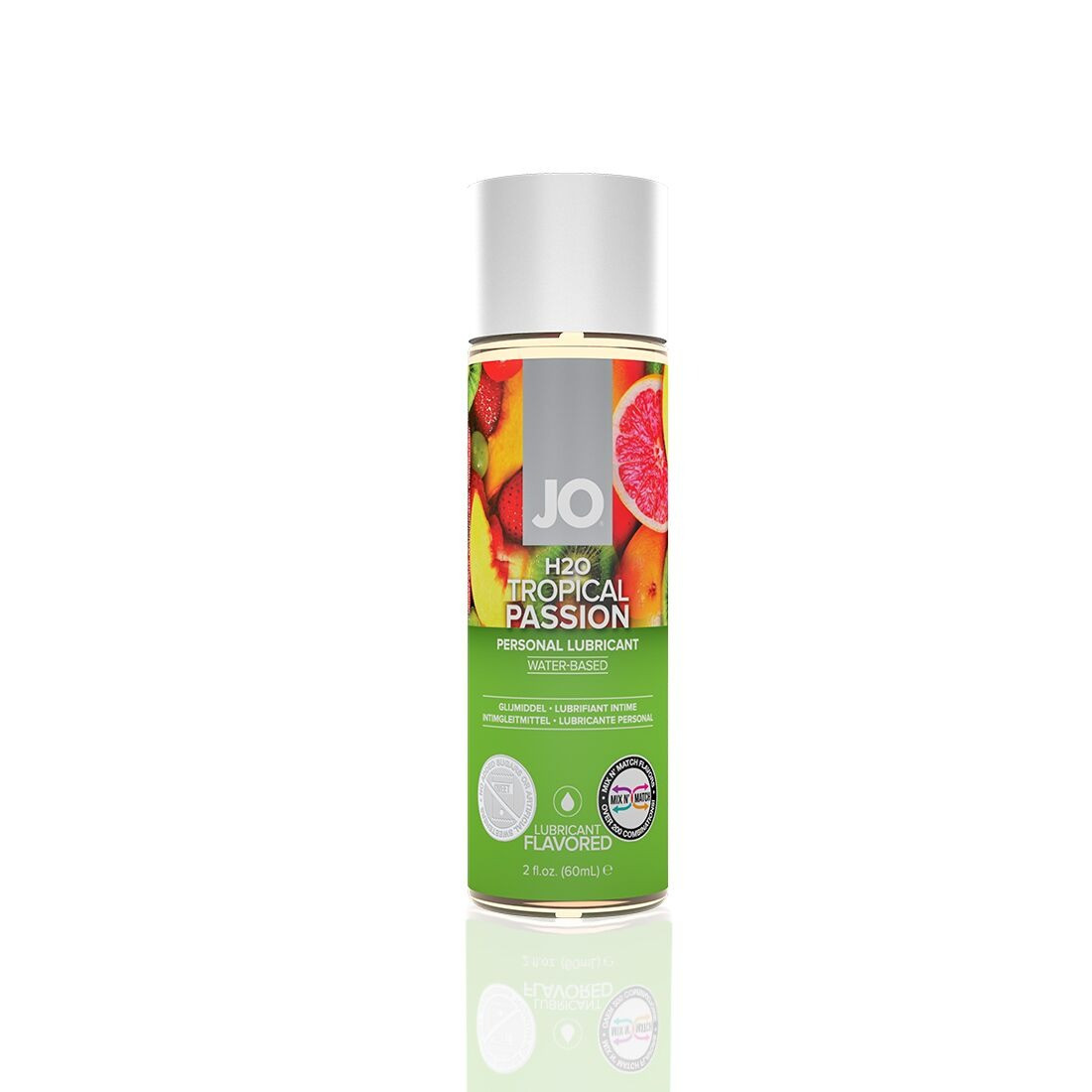 Мастило на водній основі JO H2O — Tropical Passion (60 мл) без цукру, рослинний гліцерин