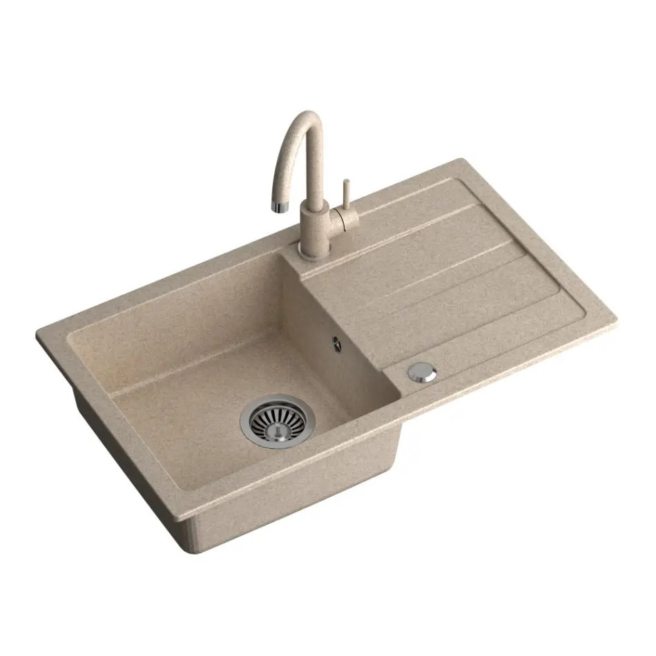Кухонна мийка Quadron ZCM7744BE_3623500BE CLEAR MAX Бежева + змішувач Бежевий