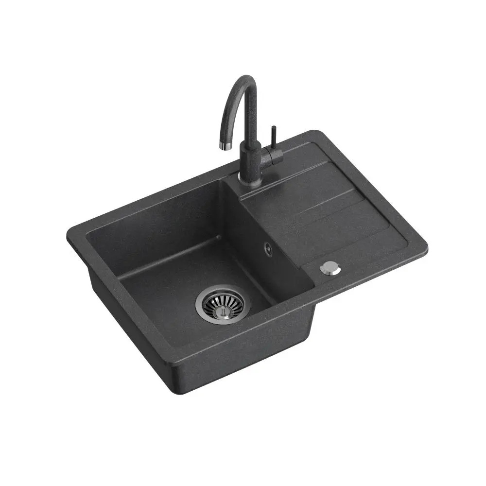 Кухонна мийка Quadron ZCS6244CZ_3623500BL CLEAR SMART Чорний + змішувач Чорний