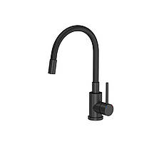Кухонна мийка Quadron ZPM7744CZ_BLM Pronto Max Чорний + змішувач Чорний, фото 2