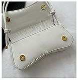 Жіноча сумка 3986 багет рептилія біла, фото 3