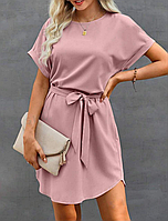 Плаття жіноче з поясом софт 42-44, 46-48, 50-52 (4цв) "MILANO LOOK" від прямого постачальника