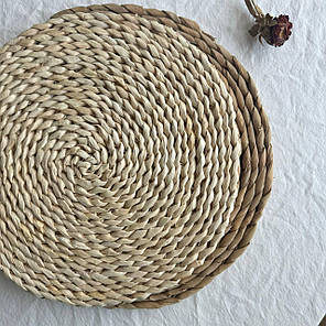 Підставка під тарілку кругла Серветка бежева сервірувальна Солом'яні підставки під тарілки, фото 3