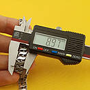 Срібний браслет чоловічий з накладками. Широкий браслет бісмарк подвійний з чорненого срібла 925 проби. 23,5 см, фото 5