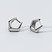Сережки срібні Майбутнє, глянцеві сережки з геометричним багатокутником, срібло 925 проби, фото 6