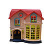 Іграшковий розкладний будиночок для ляльок з підсвічуванням ліхтарів дверним дзвінком меблі аксесуари фігурки сім'ї, фото 4
