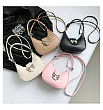 Жіноча сумка 8120 багет біла молочна, фото 7