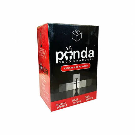 Кокосове вугілля "Panda XL Black" для кальяну, швидкозаймисте, 1 кг, 72 штуки, фото 3