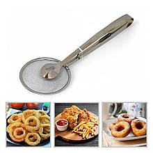 Щипці кухонні з сіткою-шумовкою для фритюру та смаження нержавіюча сталь 28.5 см