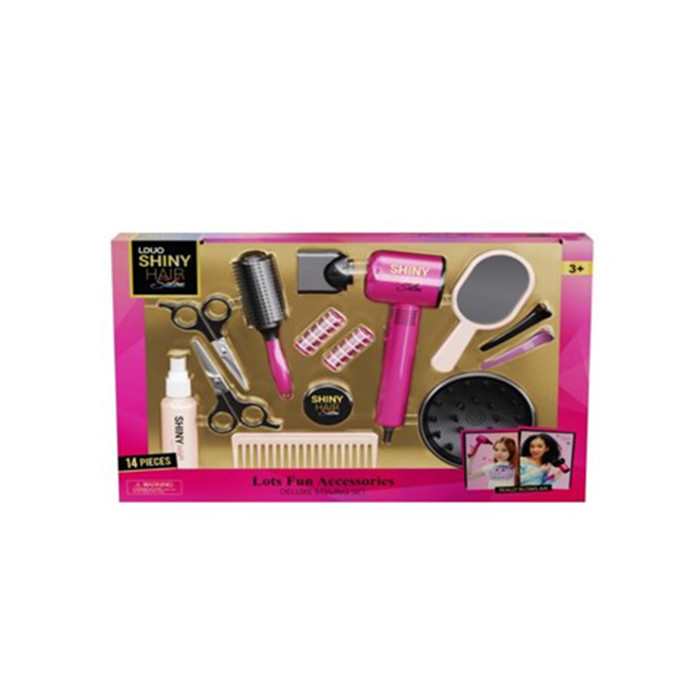 Набір перукаря фен-повітря,гребінець,ножиці,флакон,шпильки,дзеркало,бігуді 626021, фото 1