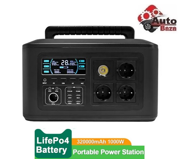 Портативна зарядна станція BLY 1000 Чиста синусоїда 1000Вт LiFePO4 1024 wh з інвертором