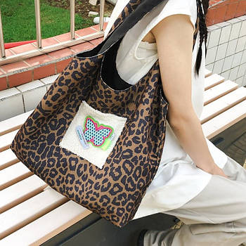 Сумка жіноча леопард прямокутна шопер принт Метелик Ares