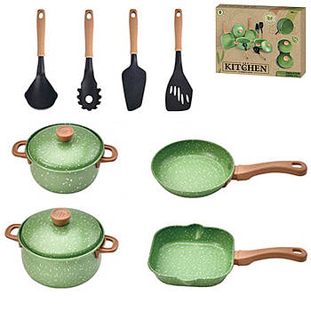 Набір посуду іграшковий (2 кольори, 8 елементів, 2 каструлі, 2 сковорідки, 4 аксесуари) H43AB