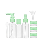 Дорожний набір флаконів для косметики та парфумерії в косметичці, 8 предметів, Салатовий, фото 2