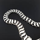 Браслет бісмарк подвійний з чорненого срібла 925 проби. Широкий срібний браслет чоловічий з накладками. 19 см, фото 10