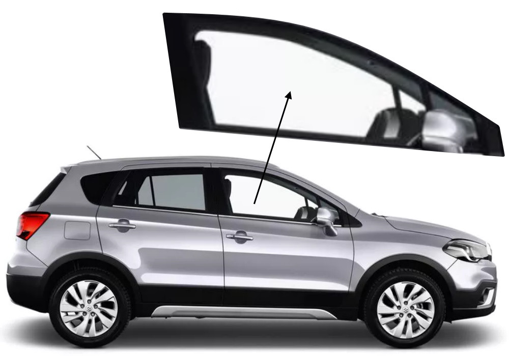 Бічне скло Suzuki SX4 2013-2021 передніх дверей праве, фото 1