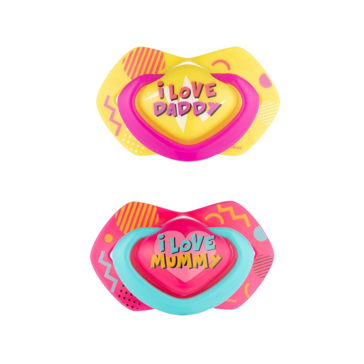 Пустушка силіконова симетрична 18+ міс NEON LOVE 2 шт. - рожева     Canpol babies 22/654_pin