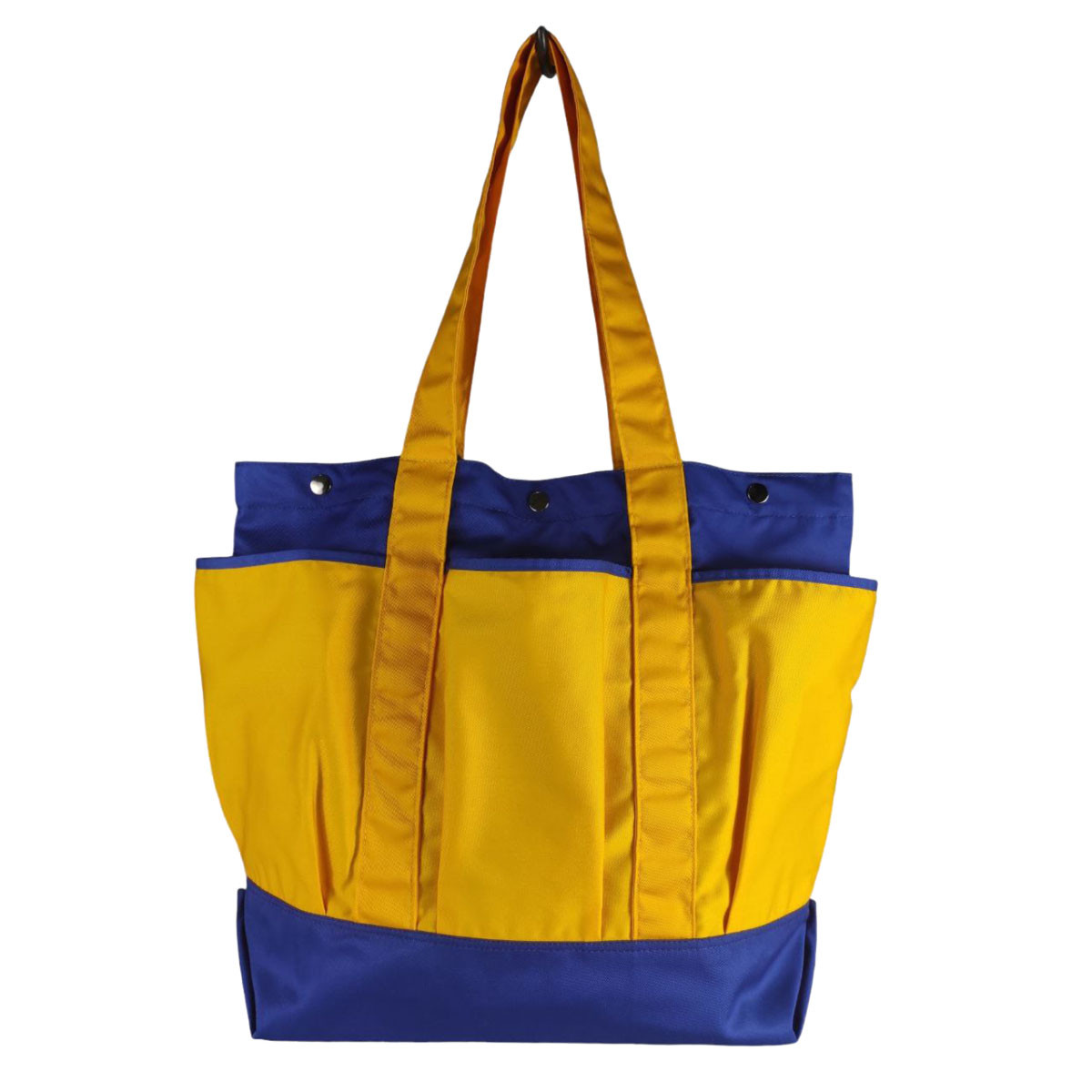 Эко-сумка из хлопка для покупок "UltraBag" (50х38х14 см.) 240 г/кв.м желтая с синим, фото 1
