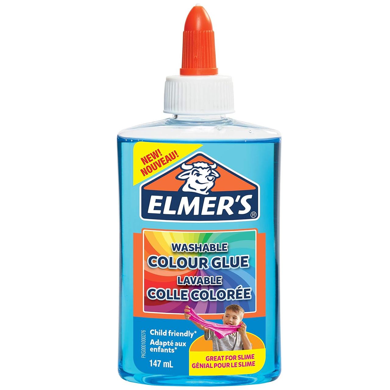 Клей Elmer's Colour Glue 147 мл ідеальний для створення слаймів Елмерс Блакитний (00408)