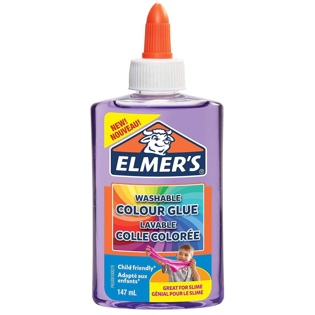 Клей Elmer's Colour Glue 147 мл ідеальний для створення слаймів Елмерс Фіолетовий (01055)