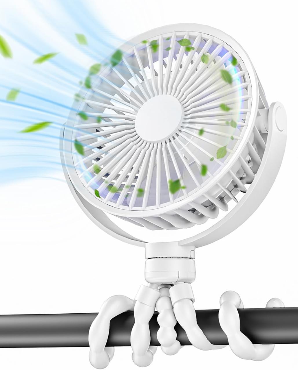 Портативний вентилятор Leelife Octopus Pram Fan, 4000mAh 4 регульована швидкість, настільний вентилятор з 720°