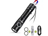 Ліхтар ручний FC11 з магнітом та акумулятором на 3000mAh 1300LM 5000K 18650 USB Type-C Чорний, фото 4