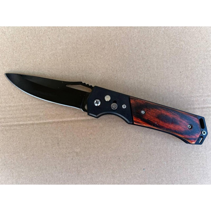 Ніж складаний автоматичний 20.5 см із дерев'яною ручкою