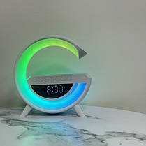 Настільна лампа, нічник із заряджанням і будильником bt-3431 RGB 3-in-1 Bluetooth колонкою, фото 6