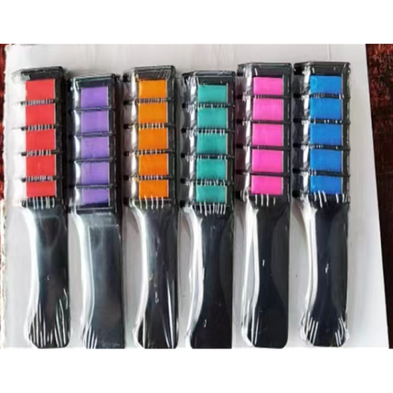 Набір крейди для волосся 6 шт Hair chalk Різнобарвні барвники гребінець для дітей і дорослих (120), фото 1