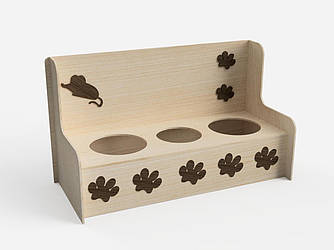 Подставка для миски Мурка на 3 миски Вашого розміру