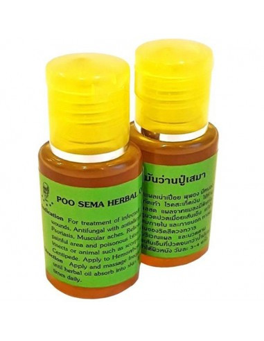 Олія трав'яна для лікування дерматиту, екземи, варикозу, геморою, набряків Poo Sema Herbal Oil 20ml