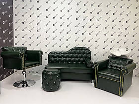 Перукарський комплект меблів Lili з чотирьох предметів сучасні меблі для салонів краси Green