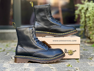 Чоловічі черевики Dr. Martens Black 1460 взуття Доктор Мартінс чорні демісезонні шкіряні берці