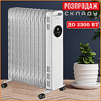 Масляний Обігрівач з Таймером 2,3 кВт до 25 кв.м Масляний Радіатор на 11 Секцій Concept RO3411 2300 Вт з Термостатом на Колесах