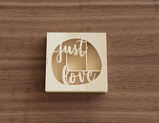 Коробки з дерева фанери для солодощів, сухофруктів круглі 14 лютого 8 березня