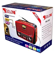 Портативний радіоприймач GOLON RX-455S Solar USB, ФМ-приймач із флешкою, Радіо переносне YU227, фото 6