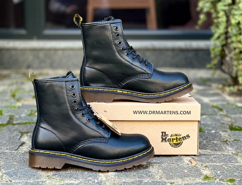 Черевики зимові чоловічі Dr Martens 1460 Black winter берці Доктор Мартинс чорні утеплені хутром