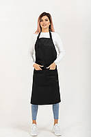 Поварской фартук габардиновый с нагрудником черный