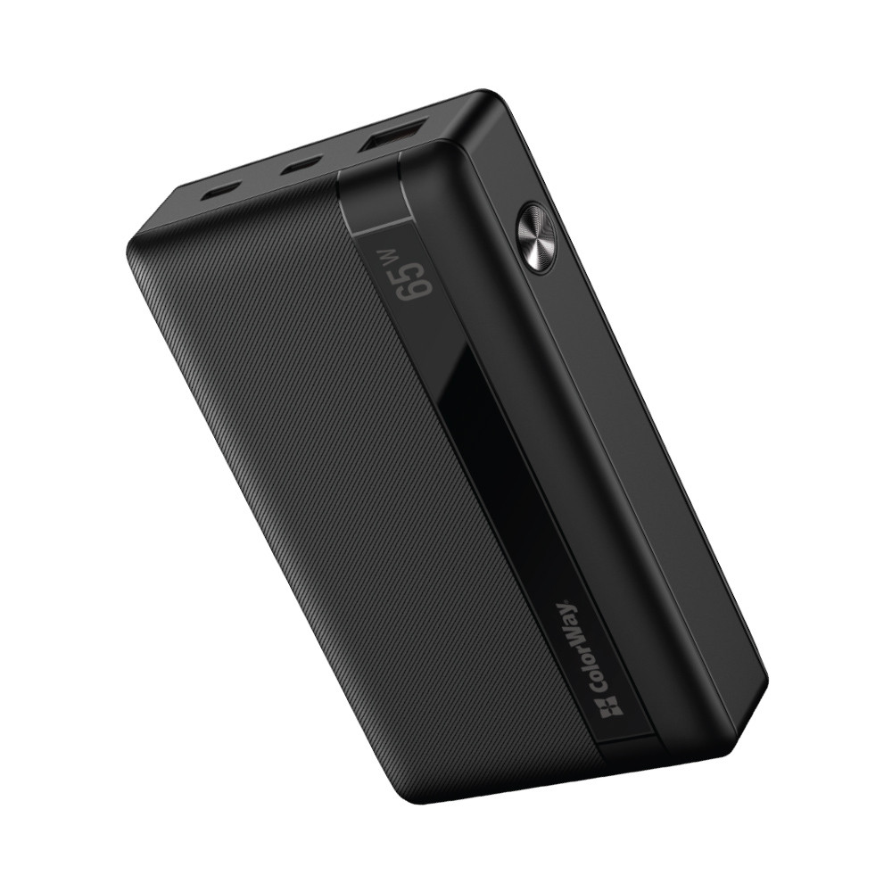 Універсальна батарея ColorWay 20000mAh Powerful (65W) Black (CW-PB200LPA3BK-PDD) - фото 1 - id-p2378726699