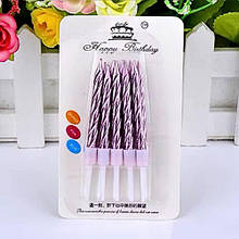 Свічки на торт "Спіраль" 7 см (10 шт.) рожеве золото