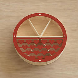 Коробки з дерева фанери для солодощів, сухофруктів круглі 14 лютого 8 березня