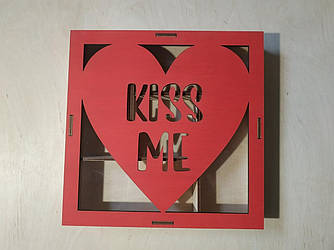 Коробки з дерева фанери для солодощів, сухофруктів круглі 14 лютого 8 березня