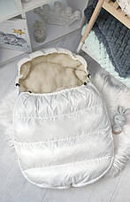 Зимовий конверт-чохол на овчині в коляску, чохол на люльку, конверт на санки / спальник в коляску, фото 4