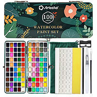 Професійні акварельні фарби, набір художні фарби  в металевому пеналі 100 кольорів Акварельні фарби