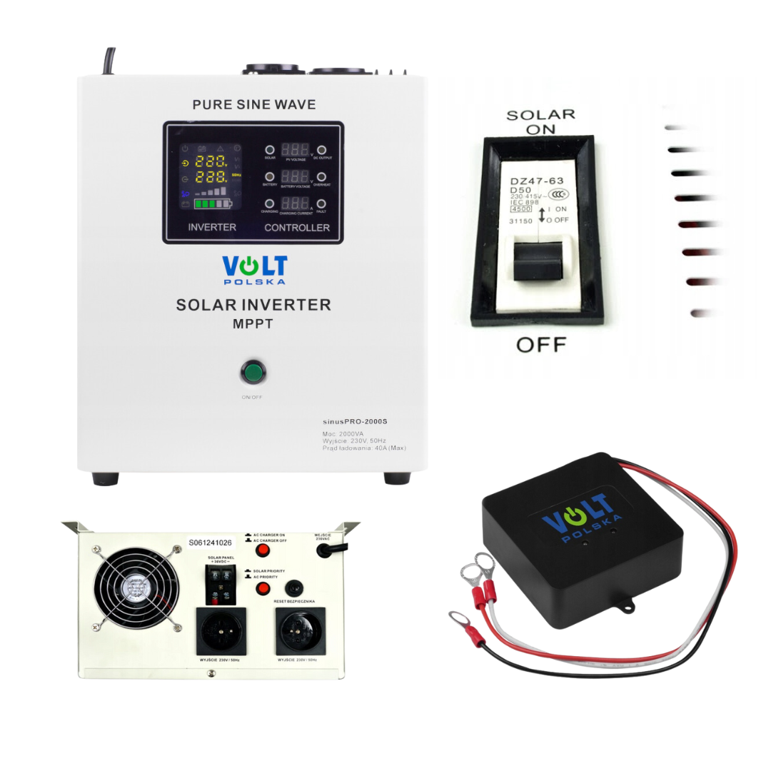 Комплект Гібридний ДБЖ/інвертор Volt Polska SINUS PRO 2000S 24/230V 1400/2000W + Балансир 24V