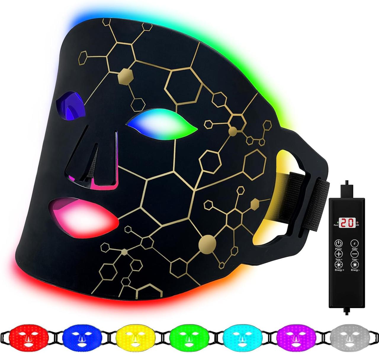 Дефект упаковки Світлодіодна світлотерапія для обличчя, маска для терапії червоним світлом, краса шкіри, омолодження, фотонне, фото 1