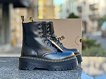 Жіночі зимові черевики Dr. Martens Jadon Black high winter Чоботи мартінс Жадон високі зимові чорні з хутром, фото 6