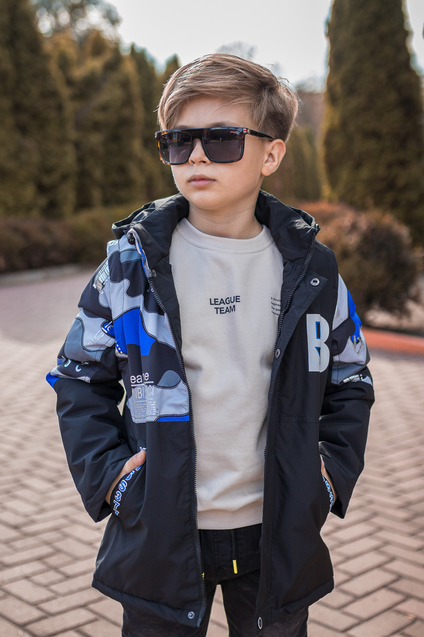 Куртка-жилетка трансформер демісізонна для хлопчика 7-11 років WKAS арт.839, Колір Чорний, Розмір одягу, фото 1